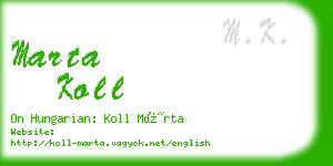marta koll business card